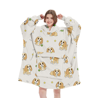 Nouvelle Arrivée Couverture Polaire à Capuche Personnalisée Vache Verte pour Adultes et Adolescents, Longue et Surdimensionnée