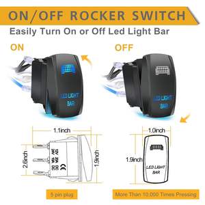 线束1引线照明发光二极管灯条线束套件12V 40A继电器保险丝开/关摇臂开关尼龙线套件 - Product Image 2