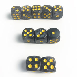 חצי 16 מ "מ צרוד פנינה צבעים מרובע ופינה עגולה זווית רגילה נקודות pip קוביות אקריליק קוביה פלסטיק משחק קוביה - Product Image 3