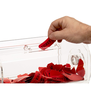 Boîte à billets de tombola en acrylique transparente, tambour à billets de tombola moderne en acrylique à manivelle pour <span class=keywords><strong>les</strong></span> jeux de loterie - Product Image 2