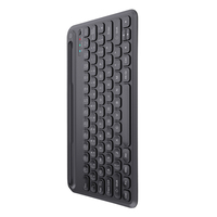 Keyboard Mini Portabel Senyap dengan Switch Scissor, Nirkabel BT 104-Tombol, USB Type-C, Dilengkapi Stand untuk Tablet dengan Logo Kustom