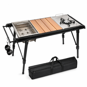 <span class=keywords><strong>Mesa</strong></span> de Cocina Modular Portátil, Altura Ajustable, de Aluminio y Acero Inoxidable, <span class=keywords><strong>Mesa</strong></span> Plegable Táctica IGT para Camping, Barbacoa y Cocina - Product Image 1