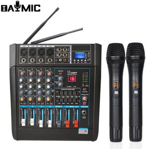 Power Mixer <b>8</b> Channels 2 Way 250 Watt with Dual Wireless Microphone Audio Mixer for Stage Professional Stage - Product Image 4