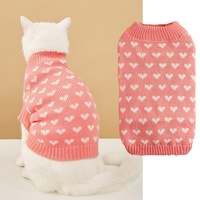 Pull pour chien à motif solide taille XL vêtements de vacances pour animaux de compagnie chauds et doux accessoires de conception de coeur de chiot en fibre de polyester mignon pour les petits