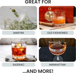 Juego de vidrio para mezclar cócteles de metal de 10 piezas Premium, Kit de barra portátil para el hogar para Martinis Manhattans y cócteles clásicos - Product Image 2