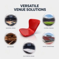 Siège de stade Shell-E W430 D417 H347mm en PEHD moulé par soufflage, chaise de tribune à installation murale verticale, couleur et logo personnalisables