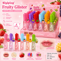 Coffret d'huiles à lèvres fruitées scintillantes – 6 gloss véganes hydratants à la vitamine E, longue tenue, non collants, brillants, mignons, portables, en gros, idéal pour offrir