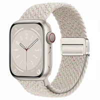 Bracelets de montre connectée tendance de haute qualité 45 mm, en nylon tressé respirant avec boucle magnétique, design charmant et souple pour petites poignées de bras