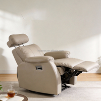 Fauteuil inclinable de luxe individuel en cuir, fauteuil inclinable électrique à bascule en cuir