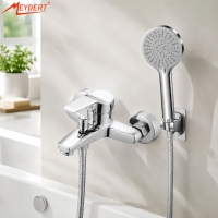 Pommeau de douche moderne en alliage de zinc chromé, finition huilée, avec modes de jet pluie, massage et cascade, et cartouche céramique, pour appartements et hôtels