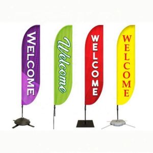 Custom Polyester Outdoor Teardrop Feather <b>Flag</b> Banner for Beach Advertising Promotion Flying <b>Flag</b> Banner - Product Image 1