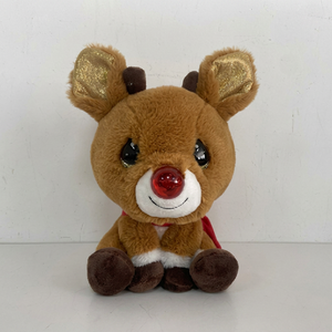 Peluche Super Morbido a Forma di Renna Natalizia con Sciarpa, Giocattolo Imbottito in Cotone PP, Regalo Perfetto per Bambini - Product Image 5