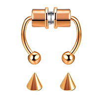 Anneau de nez artificiel en acier titane Non perforé, Piercing, bijoux, nouveau, magnétique, faux fer à cheval, anneau de nez