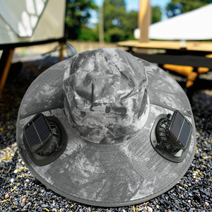 OEM năng lượng mặt trời <span class=keywords><strong>Fan</strong></span> <span class=keywords><strong>cap</strong></span> năng lượng mặt trời <span class=keywords><strong>Powered</strong></span> Quạt làm mát hat-rộng vành xô hat cho câu cá, đi bộ đường dài và ngoài trời bảo vệ mặt trời - Product Image 1