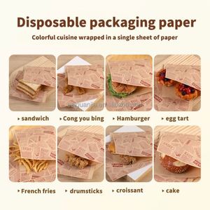 Envoltorios Desechables Ecológicos de Papel Kraft de Grado Alimenticio con Recubrimiento de PE Antigrasa para Sándwiches, Hamburguesas, Pasteles y Pan - Tamaños Personalizados - Product Image 3