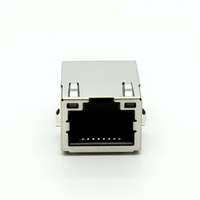 Soulin 1X1 Port Gigabit RJ45 Jack 10P8C SMT avec languette de verrouillage, filtre magnétique intégré, indicateur LED, placage or, IP20