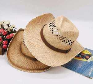 Wholesale Eco-Friendly Floppy Wide Brim Raffia Custom Plain Handmade Cowboy <b>Straw</b> <b>Hat</b> - Product Image 2