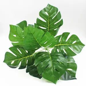 N-0032 Factory Artificial Tropical Large Palm 7 Heads Monstera Plant Leaves Vine