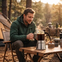 Cafetera Moka Mini Ecológica, Libre de BPA, Funcionamiento Silencioso, Preparación Silenciosa, Relajación en el Centro, para Espresso