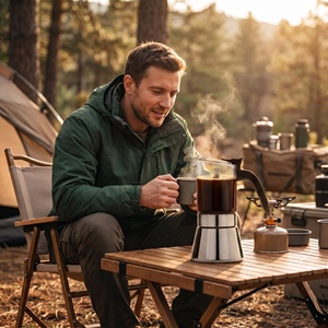 Cafetera Moka Mini Ecológica, Libre <span class=keywords><strong>de</strong></span> BPA, Funcionamiento Silencioso, Preparación Silenciosa, Relajación en el Centro, para Espresso - Product Image 5