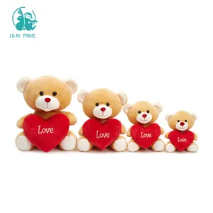 Custom Plush Toy Girl Gifts Wholesale Love Heart Valentines Day Small Size Soft Stuffed Teddy Bear With Heart