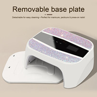 Lampe UV LED numérique à double source lumineuse haute puissance avec strass, mode sans douleur, séchage rapide, capteur intelligent et 4 préréglages de minuterie