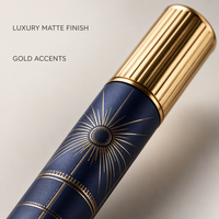 Flacon de parfum vide personnalisé, format stylo fin, 35 ml, avec capuchon côtelé doré, flacons de parfum en verre rechargeables de luxe, vente en gros