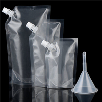 Blanc argent clair debout étanche PA Nylon laminé plastique eau jus emballage bec pochette sacs pour emballage liquide