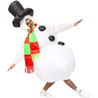 Tùy Chỉnh Kích Thước Người Lớn Trẻ Em Inflatable Giáng Sinh Snowman Trang Phục Mặc Hat Holiday Party Trang Phục
