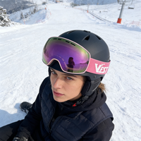 Masques de ski OEM personnalisés OTG anti-buée UV400, compatibles avec les casques pour hommes, femmes et jeunes, sports d'hiver