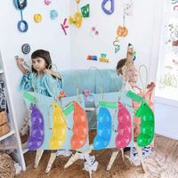 Jouet sensoriel anti-stress en forme de coquille de pois colorée, porte-clés à presser, lot de 6, cadeau pour enfants et adultes
