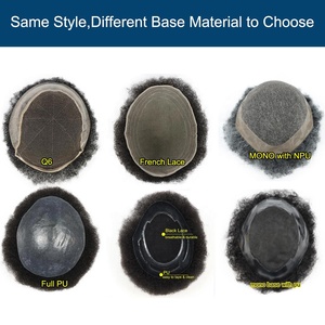 Parrucche Afro per Uomini di Colore, Toupet da 6'' in Capelli Umani Indiani, Toupet Afro Riccio per Uomini - Product Image 6