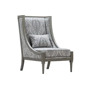Fauteuil confortable en bois de luxe Chaise paresseuse en velours Chaises longues en éponge haute densité