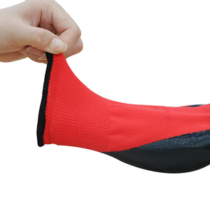 شعار مخصص لون 13 غ أحمر بوليستر أسود ناعم مطلي بالنتريل مبطنة بالغمس Guantes De Nitrilo الصناعية - Product Image 2