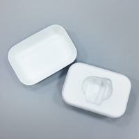 Boîte d'emballage en pulpe blanche biodégradable avec logo personnalisé en relief, insert moulé recyclable pour produits électroniques