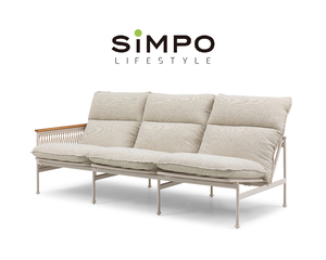 SIMPOLIFESTYLE Mobilier d'extérieur haut de gamme OLIVIA, chaise longue en corde, jardin, terrasse, hôtel, complexe hôtelier, aluminium, teck, tissu, canapé d'angle - Product Image 2