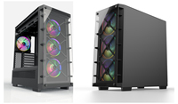 Boîtier PC Gaming Full Tower EATX avec carte mère et panneau latéral à ouverture latérale, design vue sur mer, pour configuration PC Gaming complète