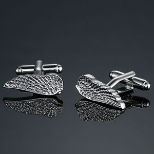 Boutons de manchette en métal argenté avec sertissage clos <span class=keywords><strong>pour</strong></span> fiançailles, mariage, fête, anniversaire – Accessoires de chemise unisexes et élégants Winwin - Product Image 6