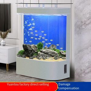 Vente en Gros Nouveau Design Grand <span class=keywords><strong>Aquarium</strong></span> Courbé pour Poissons Rouges de Salon en Verre Mural au Sol Réservoir à Poissons Écologique - Product Image 3