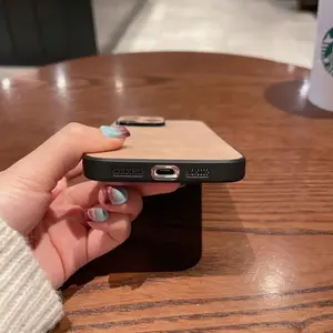 Étui de téléphone en cuir suédé d'agneau antichoc de luxe pour iPhone 15 14 13 12 11 Pro Max XS X XR 7 8 Plus SE3 housse de pare-chocs en Silicone - Product Image 5