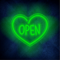 Enseigne électronique personnalisée enseigne lumineuse LED coeur ouvert Livraison gratuite