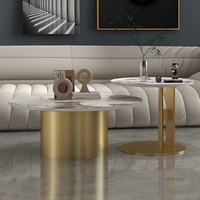 Table basse en métal pour petit appartement italien, plateau en ardoise, design moderne et simple, mobilier de maison de luxe léger, modèle Pandora