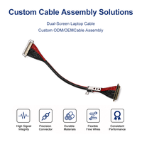 Câble coaxial micro LVDS ICape 30 broches, pas de 0,5 mm, avec âme en cuivre, assemblage 40AWG, pour écran double d'ordinateur portable, signal haute vitesse