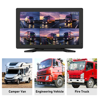 Caméra embarquée avancée pour camion avec moniteur, caméra de recul 10,1 pouces 1080P, 6 canaux, BSD, ADAS, commande vocale, alarme sonore et lumineuse