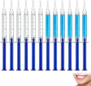 Kit de 12 Jeringas de Gel Blanqueador Dental, Recargas de Gel Blanqueador de 3 ml para Dientes Sensibles, Funciona con Luz LED y Bandeja - Product Image 1
