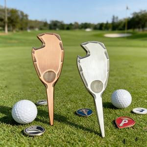 อุปกรณ์เสริมกอล์ฟอเนกประสงค์ ที่ซ่อมแซมสนามกอล์ฟ ทำจากทองแดง พร้อมที่เปิดขวดและที่ซ่อมพื้นสนามกอล์ฟแบบขอบตอก - Product Image 4