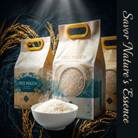 Sac d'emballage pour riz en plastique personnalisé, à 4 soudures latérales, en PE, CPP, PET composite, avec poignée, pour 5 kg, 10 kg et 25 kg