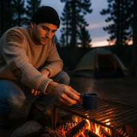 Mug à café émaillé Ciel Nocturne 12oz, émaillage moucheté étoilé, résistant aux flammes, tasse de camping, cadeau de fêtes pour Noël et Thanksgiving