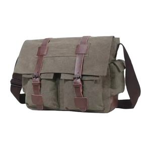 Mochila Cruzada de Lona Estilo Militar Retro para Hombre, Bolsa de Mensajero Promocional de Uso Diario con Compartimento para Portátil - Product Image 3