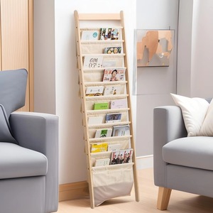 Magazine Rack Floor <b>Standing</b> Wood Minimalist Design For Home Office Use - Product Image 1